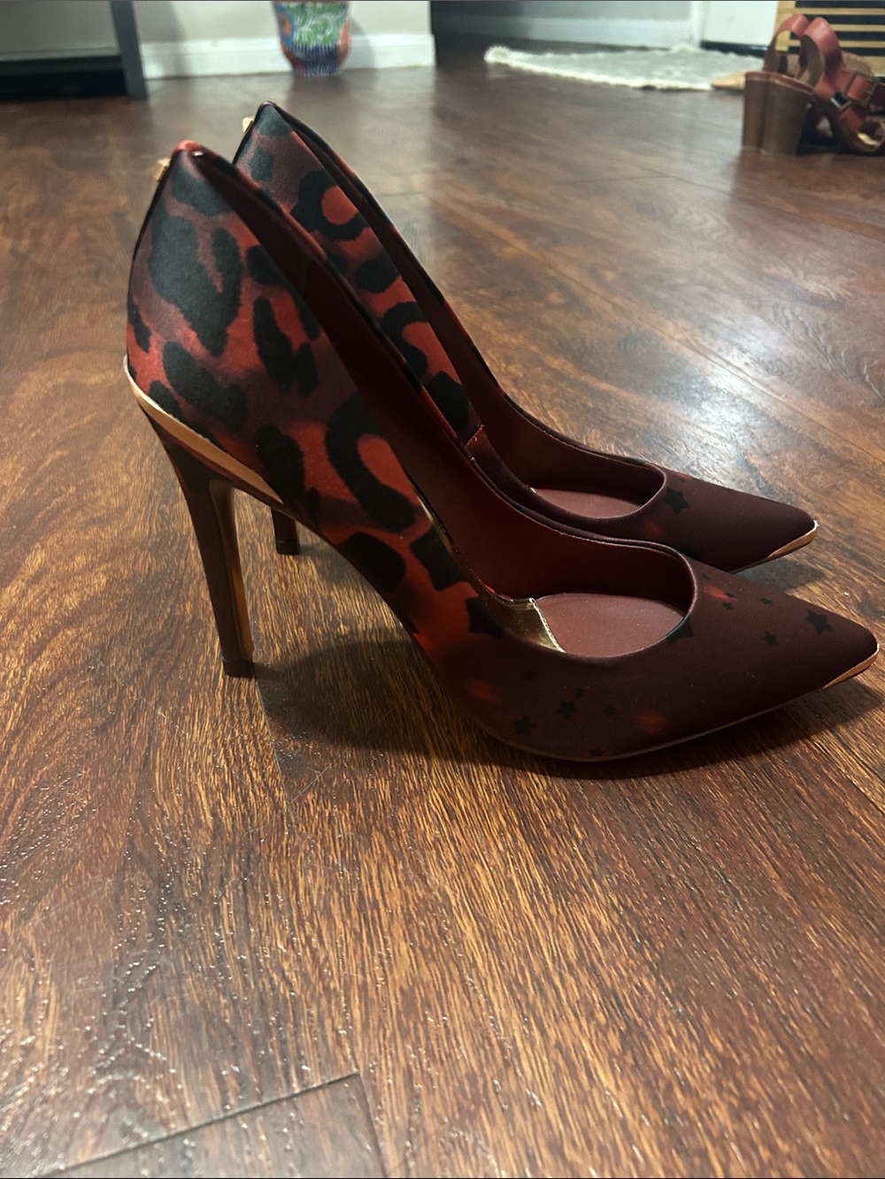 Ted Baker London Red and Black Patterned Heels